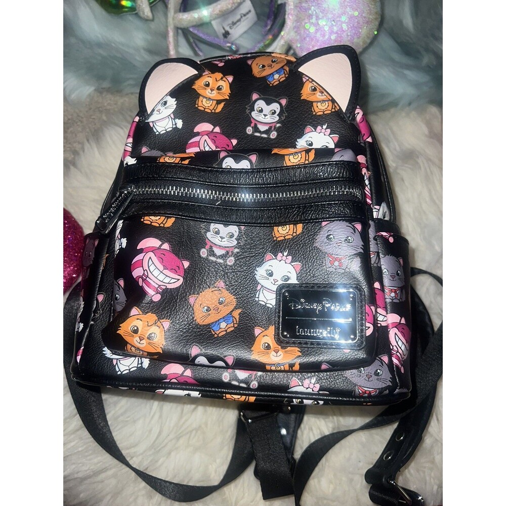Loungefly Disney Parks Cats Chibi Cartoon Black 2020 Mini Backpack EUC Marie